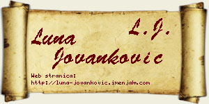 Luna Jovanković vizit kartica